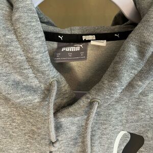 Puma Gray Hooded Sweatshirt with Soft Cotton Fabric